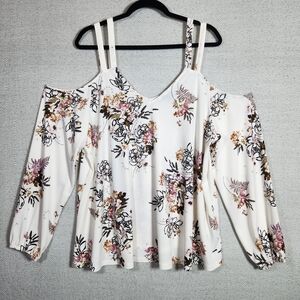 Torrid 2x 18/20 Floral Cold Shoulder Floral Women Top Blouse